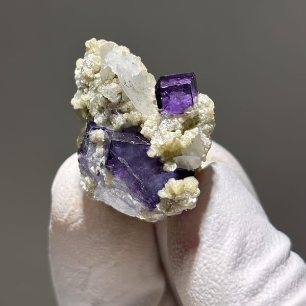 Fluorite with Calcite and Mica Yaogangxian 2.8 cm — alternate view