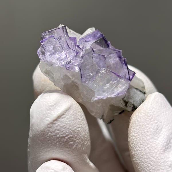 Fluorite with Quartz Yaogangxian 3.6 cm — alternate view
