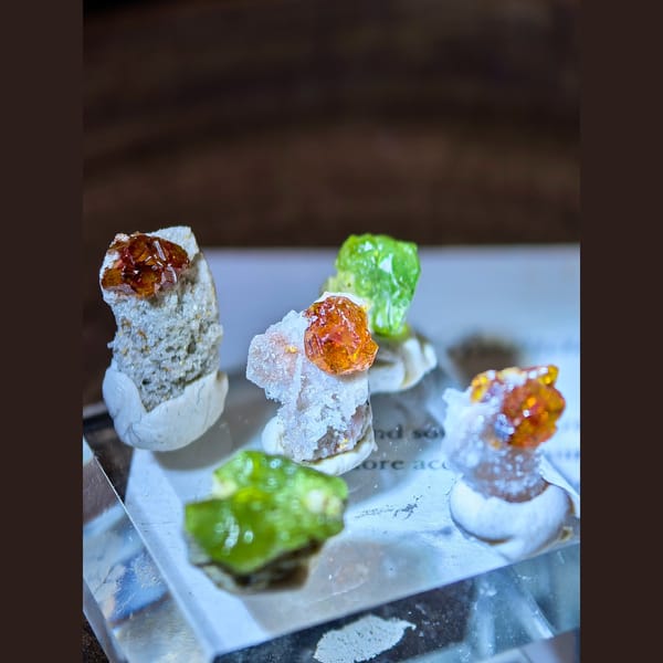 Five-Piece Sphalerite and Green Garnet Mineral Set - alternate view