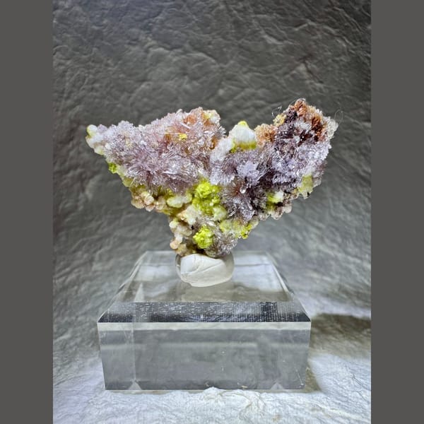 Creedite with Carlhintzeite, Purple and Yellow 3.5 cm — complete view