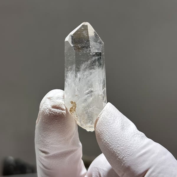 Quartz with Calcite Xuebaoding 4.6 cm — complete view