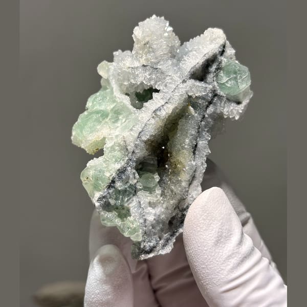 Sugar Fluorite with Quartz Fujian 7.4 cm — alternate view