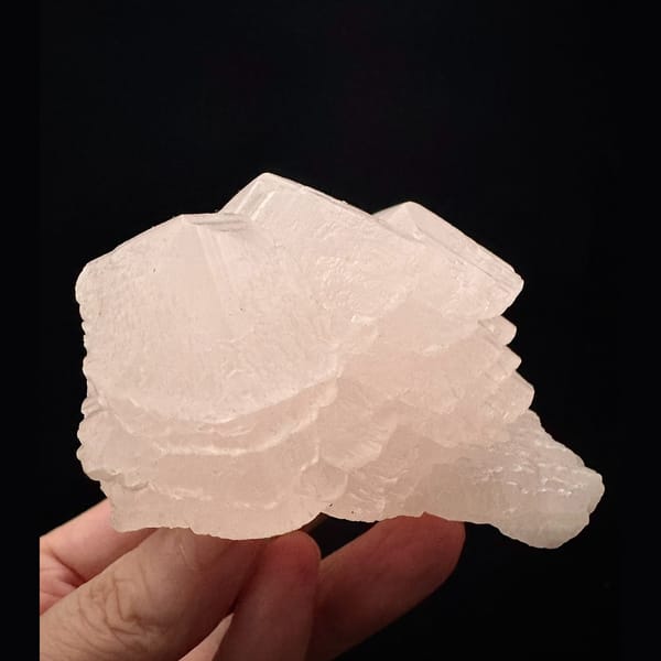 Layered pink manganoan calcite from Daye, Hubei — alternate view