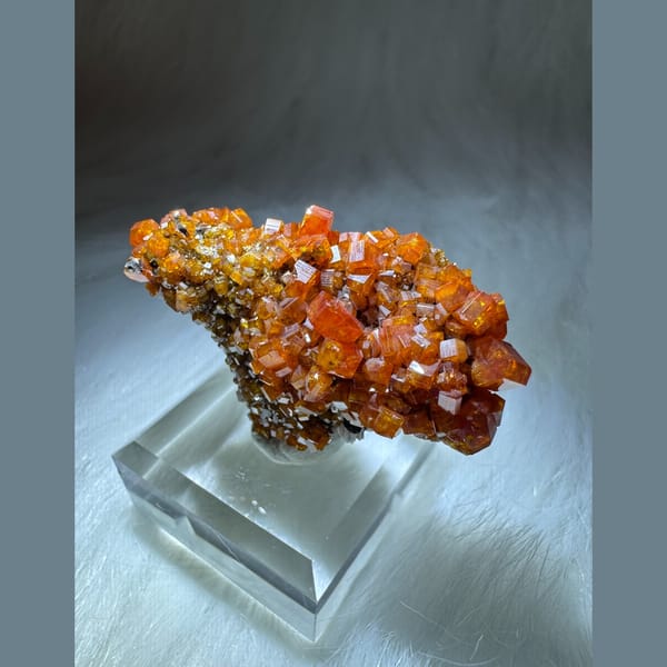 Orange-Red Vanadinite on Matrix Morocco 4.6 cm — alternate view
