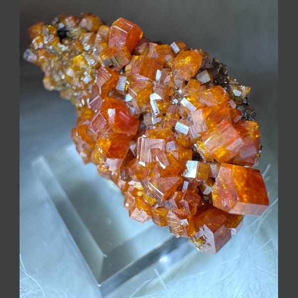 Orange-Red Vanadinite on Matrix Morocco 4.6 cm — alternate view