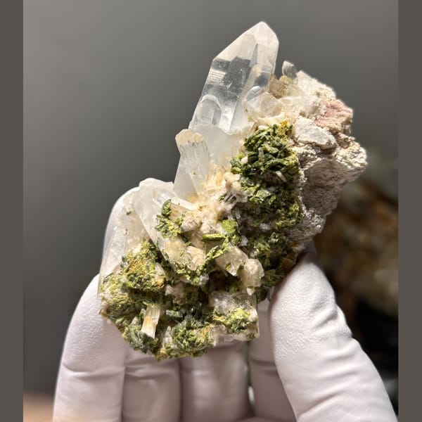 Quartz with Epidote Sichuan 7.8 cm — alternate view