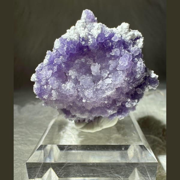 Purple Creedite Cluster with White 4.0 cm — alternate view