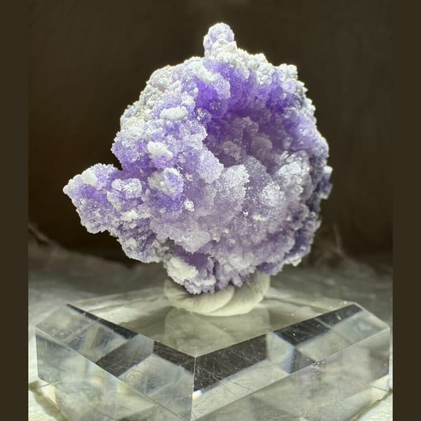 Purple Creedite Cluster with White 4.0 cm — alternate view