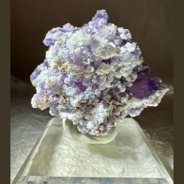 Purple Creedite Cluster with White 4.0 cm — detail view