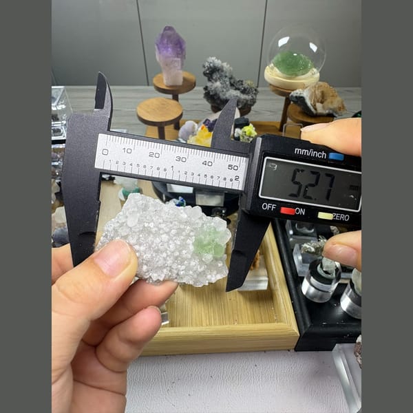 White druzy quartz cluster with mint green fluorite — alternate view