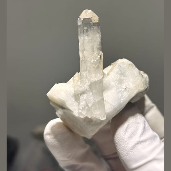 Quartz with Feldspar Xuebaoding 5.0 cm — alternate view