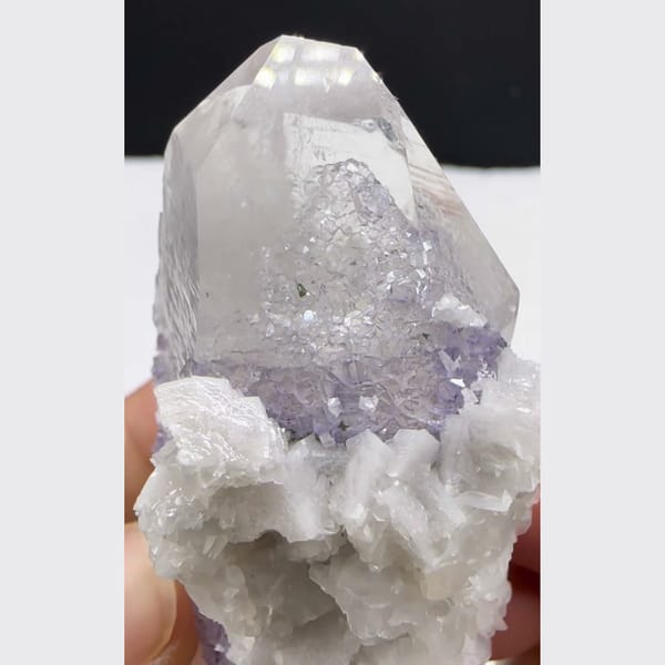 Quartz with Purple Fluorite and Dolomite Yaogangxian 5.9 cm — alternate view