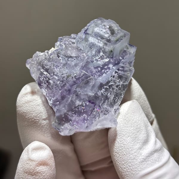 Fluorite with White Calcite Yaogangxian 4.5 cm — detail view