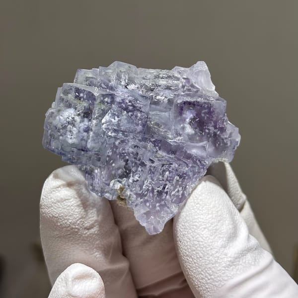 Fluorite with White Calcite Yaogangxian 4.5 cm — detail view