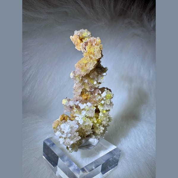 Yellow Creedite with Carlhintzeite 5.0 cm — alternate view