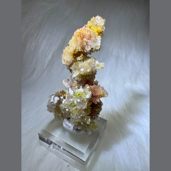 Yellow Creedite with Carlhintzeite 5.0 cm — alternate view