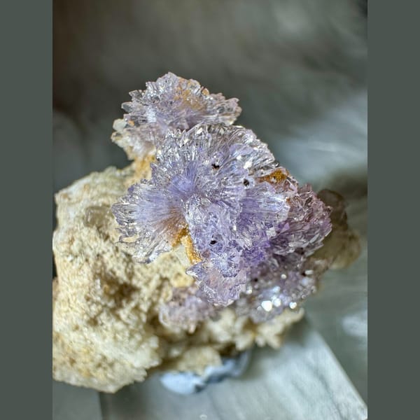Lavender Creedite Flower on Matrix 5.2 cm — detail view