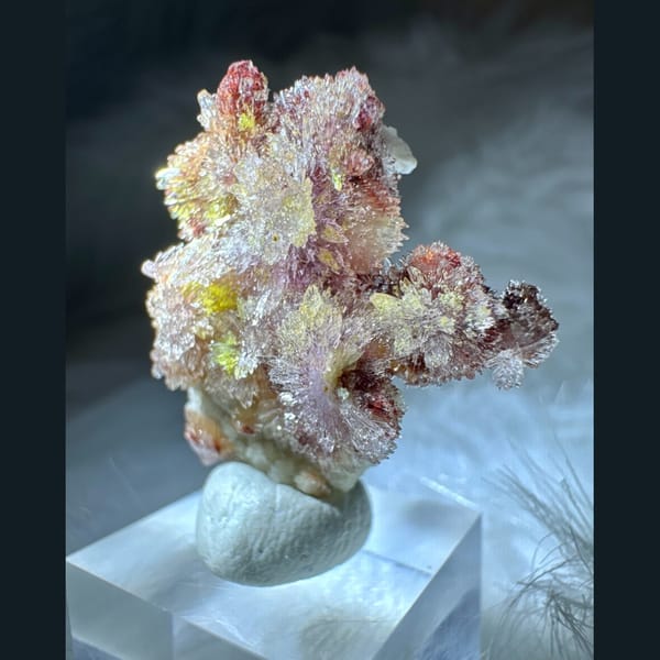 Pink-White Creedite Flower with Yellow-Green 2.8 cm — detail view