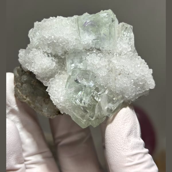 Fluorite with Quartz Zhejiang 7.4 cm — alternate view