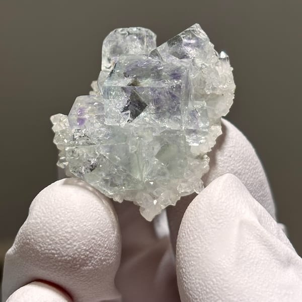 Fluorite with Quartz B Zhejiang 3.0 cm — detail view