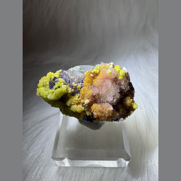 Creedite, Fluorite and Carlhintzeite Cluster 3.5 cm — alternate view