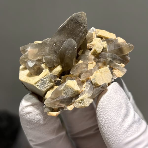 Smoky Quartz with Feldspar Fujian 5.1 cm — complete view