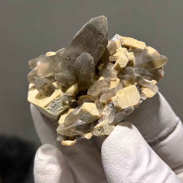 Smoky Quartz with Feldspar Fujian 5.1 cm — alternate view