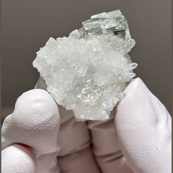 Fluorite on Quartz Zhejiang 4.6 cm — complete view