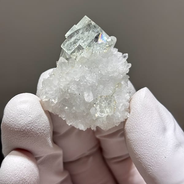 Fluorite on Quartz Zhejiang 4.6 cm — alternate view