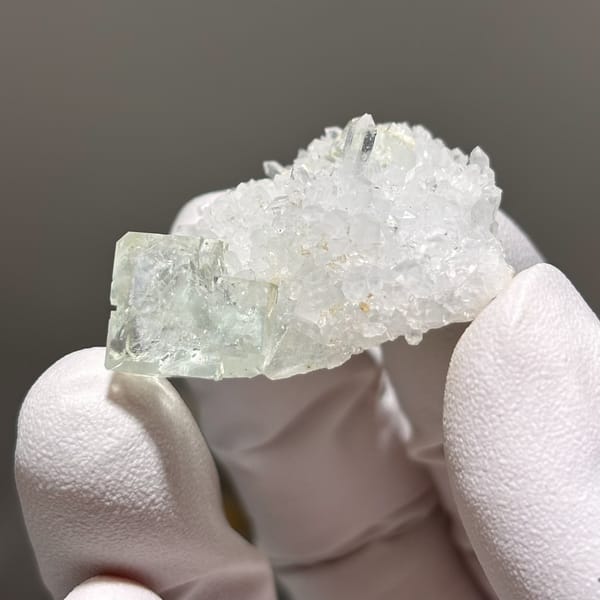 Fluorite on Quartz Zhejiang 4.6 cm — alternate view
