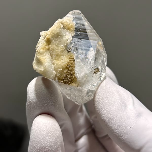 Quartz with Mica and Calcite Xuebaoding 4.3 cm — alternate view