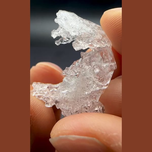 Etched pollucite from Pakistan — detail view