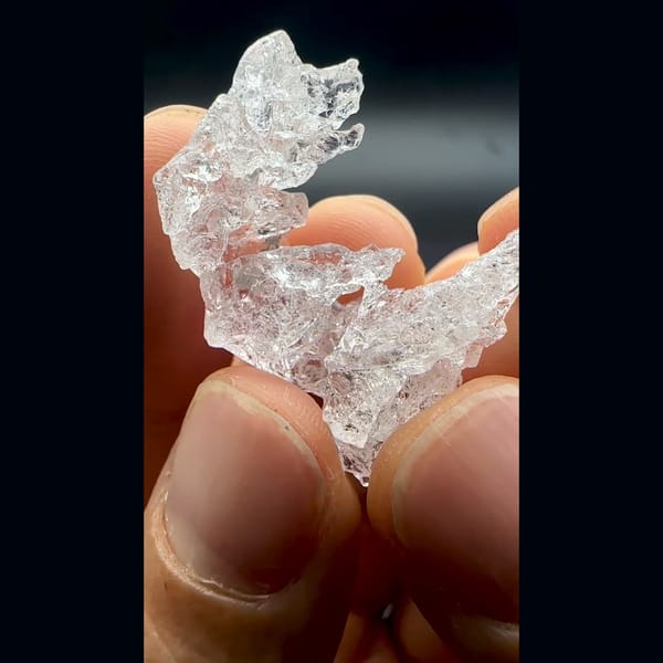 Etched pollucite from Pakistan — detail view