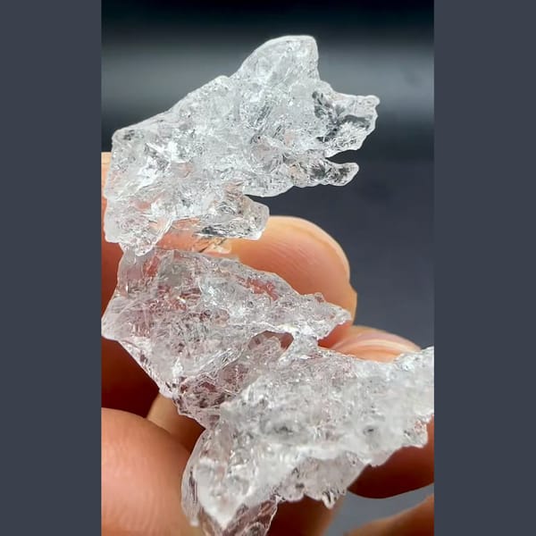 Etched pollucite from Pakistan — detail view