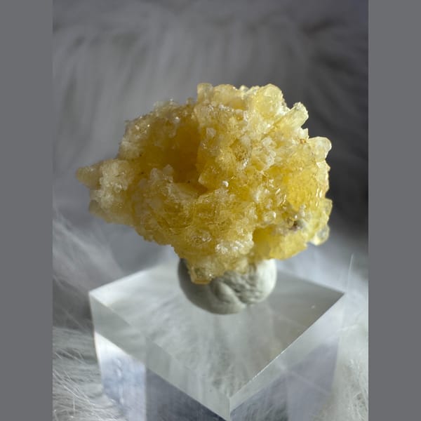 Yellow-White Creedite Flower, UV Reactive 2.0 cm — alternate view
