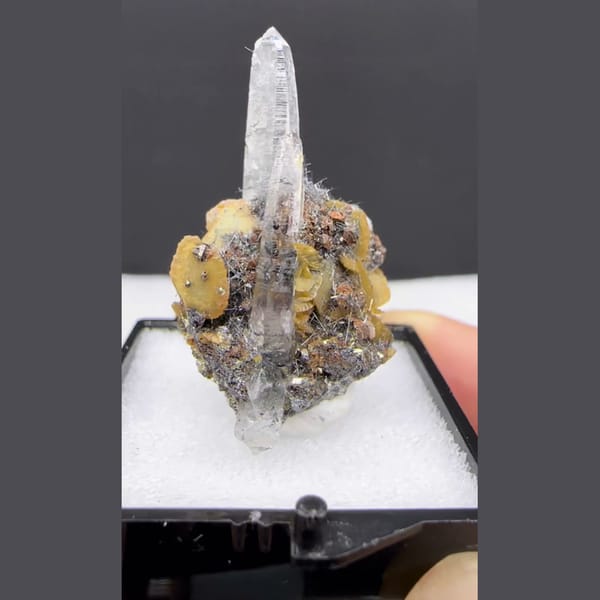 Quartz with Siderite and Sphalerite Yaogangxian 3.3 cm — alternate view