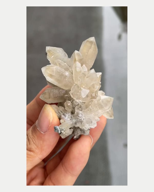 Complete front view of quartz with metallic lollingite