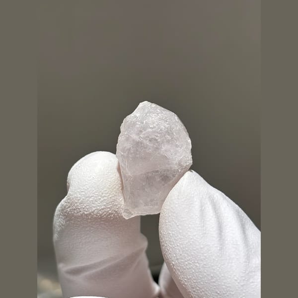 Small pale pink apatite crystal from Xuebaoding — alternate view
