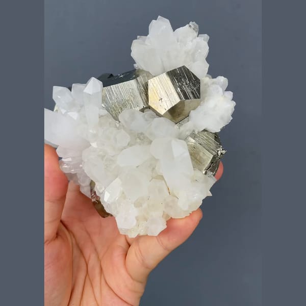 Pyrite with quartz from Yunnan — alternate view