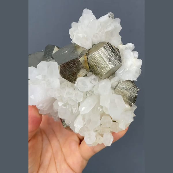 Pyrite with quartz from Yunnan — alternate view