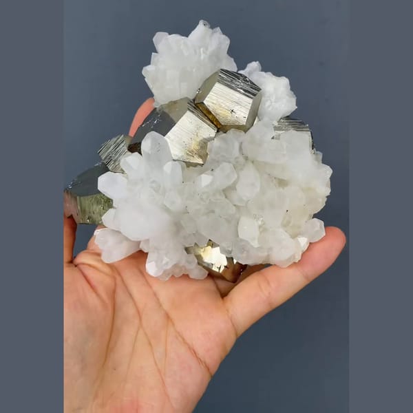 Pyrite with quartz from Yunnan — detail view