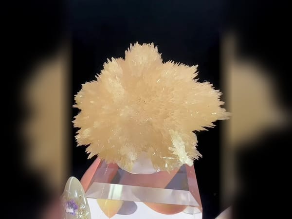 Pink Zeolite on Basalt 4.8 cm, Zhejiang China, Fluorescent Mineral Specimen — complete view