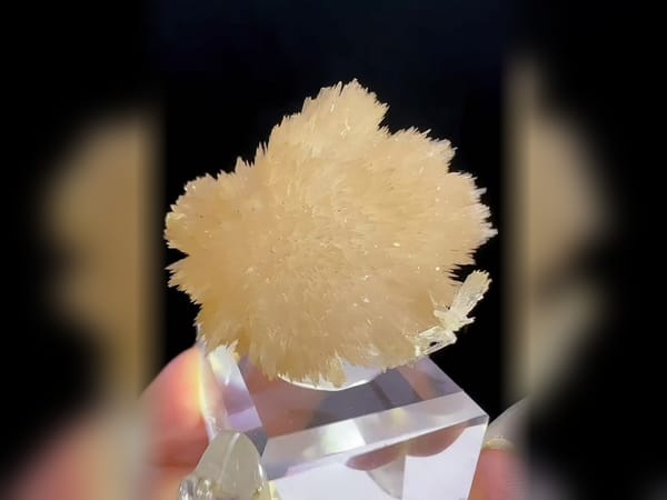 Pink Zeolite on Basalt 4.8 cm, Zhejiang China, Fluorescent Mineral Specimen — alternate view