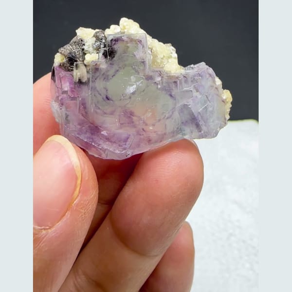 Phantom Fluorite with Cassiterite Yaogangxian 3.2 cm — complete view