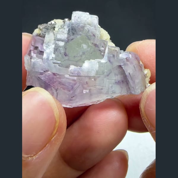 Phantom Fluorite with Cassiterite Yaogangxian 3.2 cm — alternate view