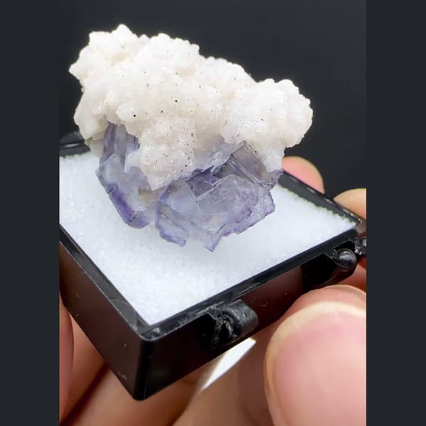 Fluorite with White Dolomite Yaogangxian 3.1 cm — alternate view