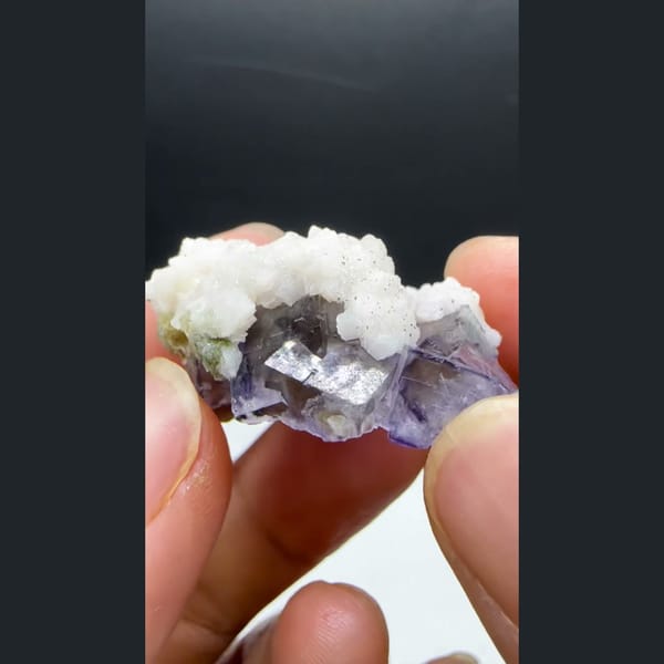 Fluorite with White Dolomite Yaogangxian 3.1 cm — detail view