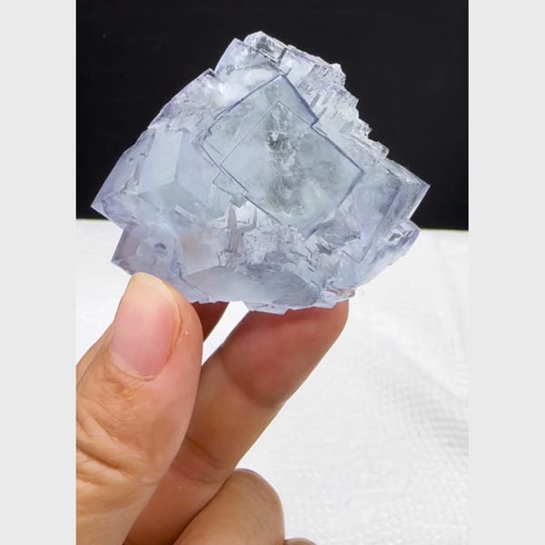 Glacier Blue Stepped Fluorite Yaogangxian 5.3 cm — complete view