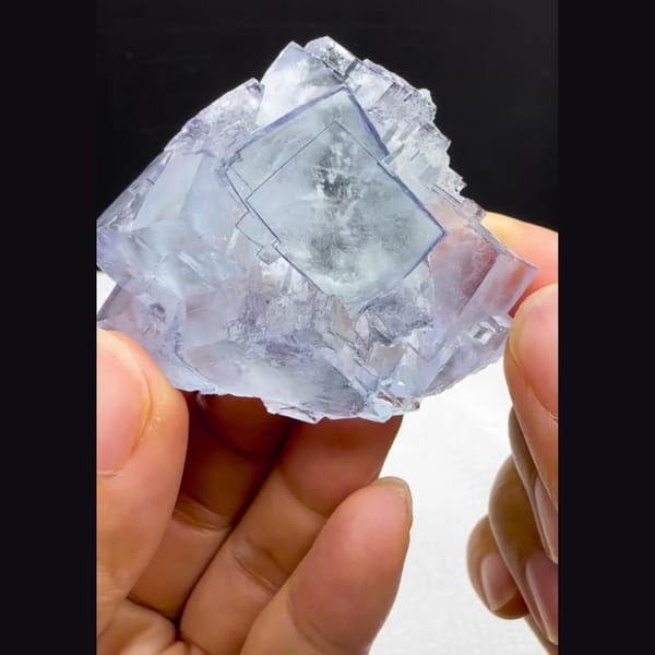 Glacier Blue Stepped Fluorite Yaogangxian 5.3 cm — detail view
