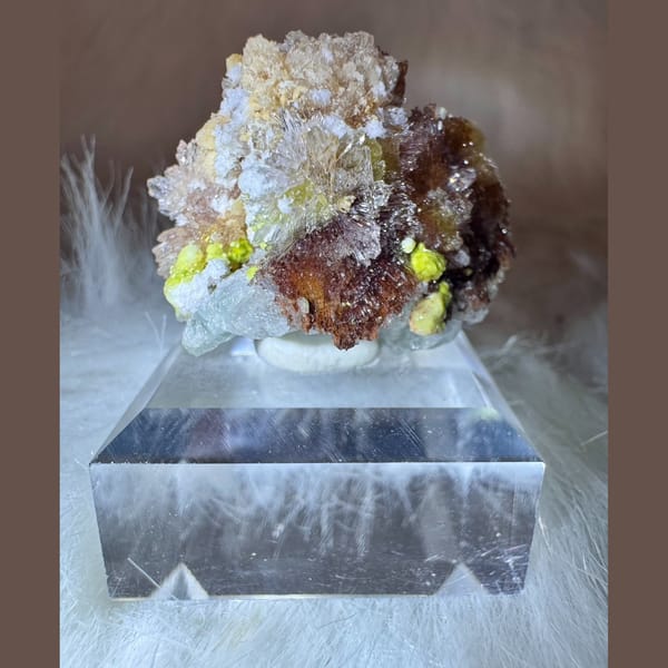 Creedite, Carlhintzeite and Fluorite 3.0 cm — detail view